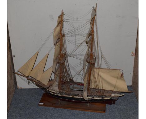 A wooden scale model of a Man o War 