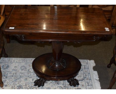 A William IV rosewood card table