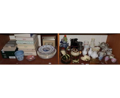Wedgwood, collectors plates, teasets etc (two shelves)