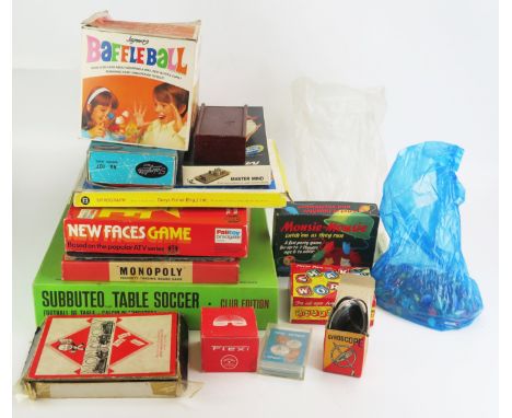 Selection of Vintage Games and Toys including Subbuteo Table Soccer which appears excellent and complete, Monopoly, Palitoy b