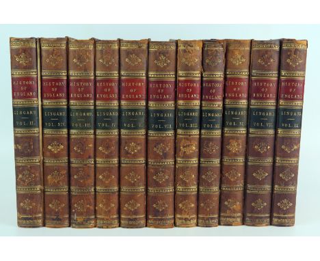 LINGARD (John), History Of England from the First Invasion of The Romans, 2nd Edn 1823, incomplete run, eleven volumes calf, 