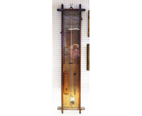 An Admiral Fitzroy barometer, of traditional design with barometer, thermometer etc. 102cm high. 