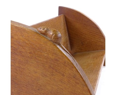 Robert Mouseman Thompson, oak book rack, mid-20th century, length 46cm 