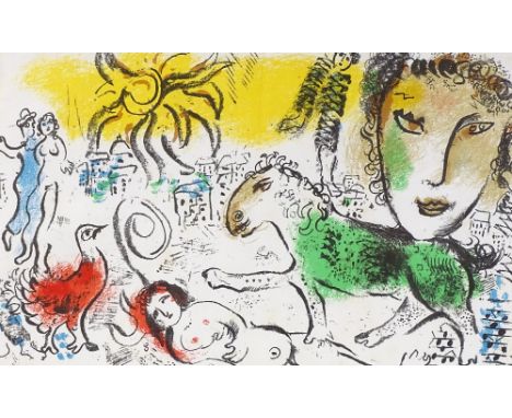 Marc Chagall, lithograph, for Review, XXe Siecle 1973, Mourlot no. 699, sheet size 12" x 19", framed 