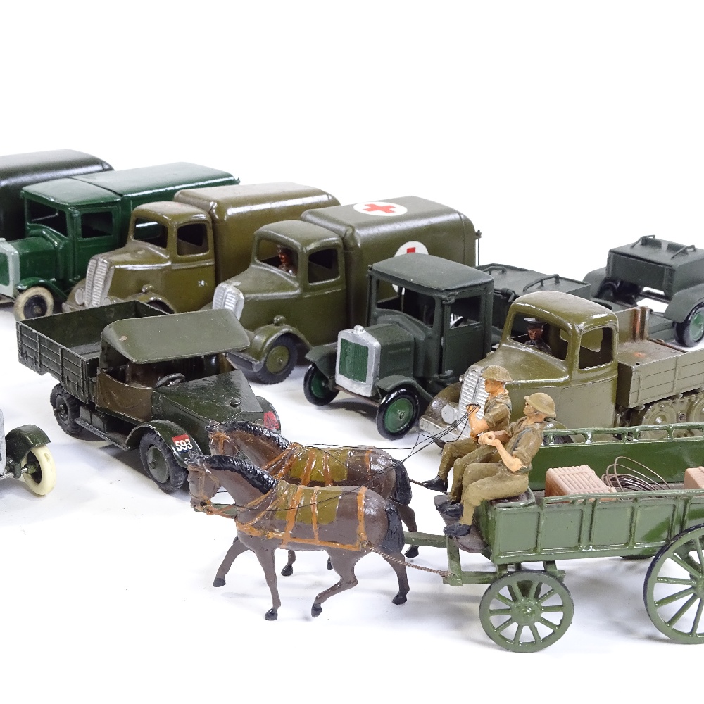 A collection of Britains diecast military vehicles, unboxed, including