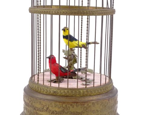 An automaton bird cage, by Reuge Music Switzerland, mid-20th century, height 28cm, working order 