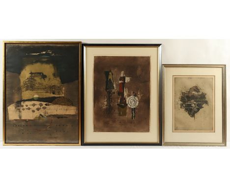 FRIEDLAENDER, Johnny, 3 große Grafiken, Radierungen, bis 100 x 71, ("Ciel sombre"), jeweils handsigniert, R.