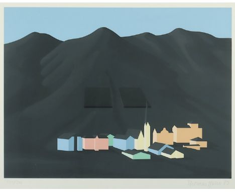 HUBER, Thomas, "Schwarzer Schneefall", Farbserigrafie, 30 x 40, nummeriert 212/500, handsigniert und datiert '89, handsignier