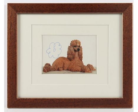 KOONS, Jeff, "Poodle", Multiple (Kunstpostkarte, Farboffset), 11,5 x 15,5, mit kleiner Handzeichnung, handsigniert, 1991, R.
