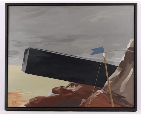 FINKELDEI, Bernd (*1947), "Balken", Acryl/Lwd., 60 x 74, verso signiert, betitelt und datiert 1987, R.