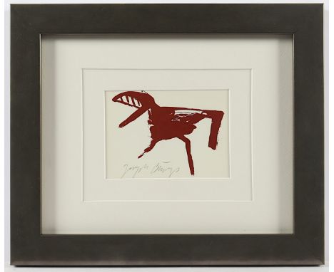 BEUYS, Joseph, "Zeichen aus dem Braunraum I", Multiple (Kunstpostkarte, Farboffset), 14,5 x 10,5, handsigniert, 1984, R.