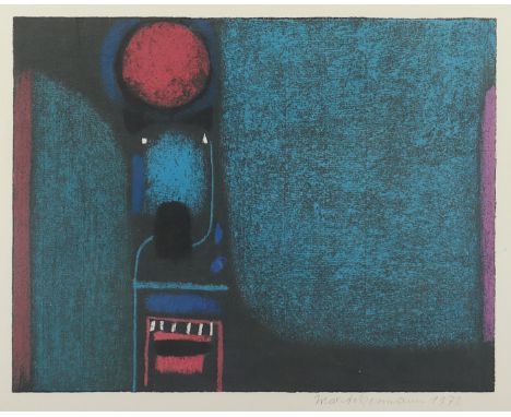 ACKERMANN, Max, "Composition", Original-Farblithografie, 30 x 41, handsigniert und datiert 1972, R.