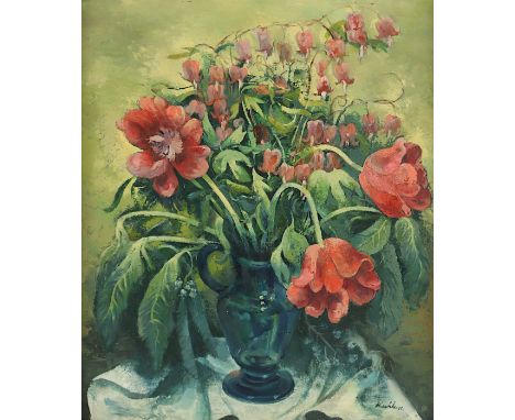 KUHFUSS, Paul (1883-1960), "Blumenstilleben", Öl/Holz, 73 x 62,5, unten rechts signiert, R.