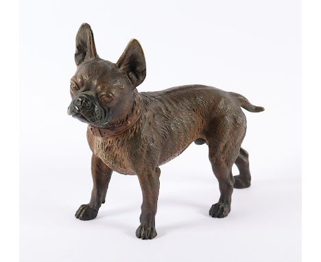 FRANZÖSISCHE BULLDOGGE, H 18, L 19, im Stil der Wiener Bronze
