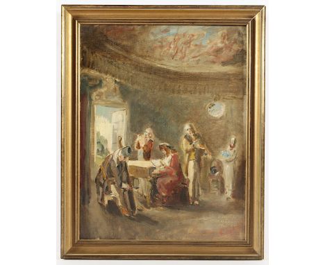 NAAGER, Franz (1870-1942), "Konzert im Salon", Studie, Öl/Lwd., 48 x 37, unten rechts signiert und "1940" datiert, R.