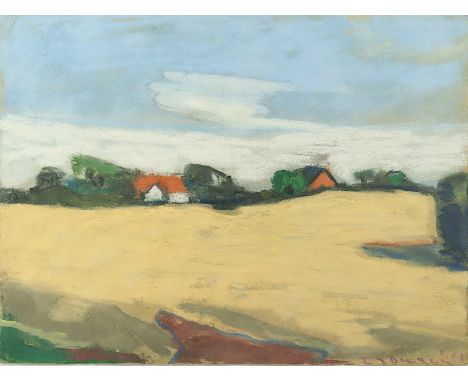 FUSSMANN, Klaus (*1938), "Sommerlandschaft", Pastell/dünnem Karton, 41 x 56, unten rechts signiert und datiert '02, R.