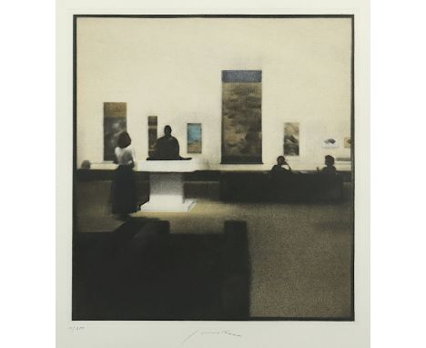 SOVAK, Provoslav, "Ostasiatisches Museum Köln", Farbige Aquatinta-Radierung, 29 x 26,5, nummeriert 10/200, handsigniert, R.