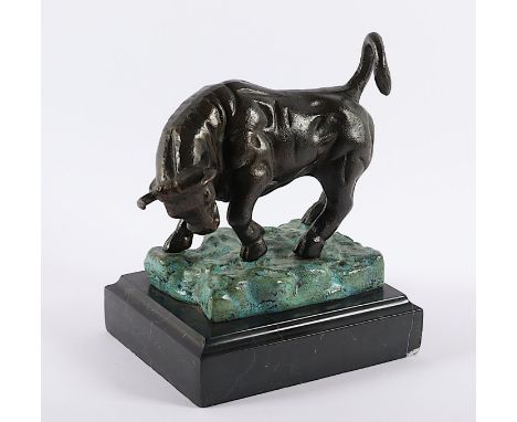 STIER, Bronze, H 16, Marmorsockel, 20.Jh.