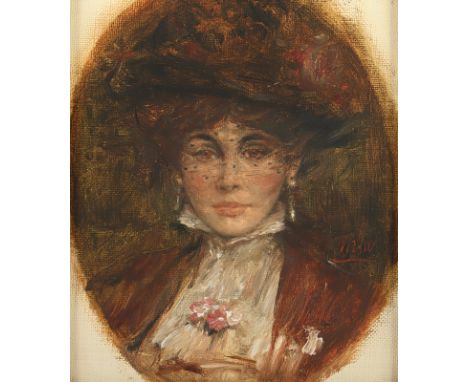 MEYER-WIEGAND, Rolf Dieter (1929-2006), "Portrait einer Frau", Öl/Lwd., 14 x 12, auf Holz aufgezogen, mittig rechts monogramm