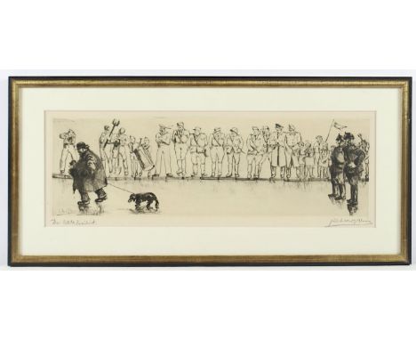 BLOSS, Richard (1878-1956), "Der letzte Zivilist", Originalradierung, 15 x 49, handsigniert und mit Titel bez., R.