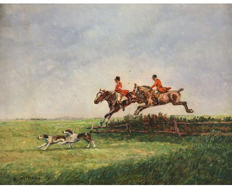 HAYMANN, Ernst (1873-1947), "Parforcejagd", Öl/Holz, 16 x 21, unten links signiert, R.