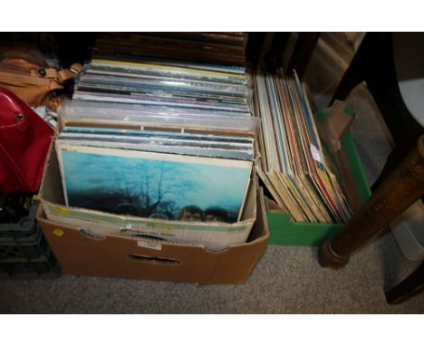 TWO BOXES OF LP RECORDS TO INCLUDE THE ROLLING STONES, STATUS QUO ETC