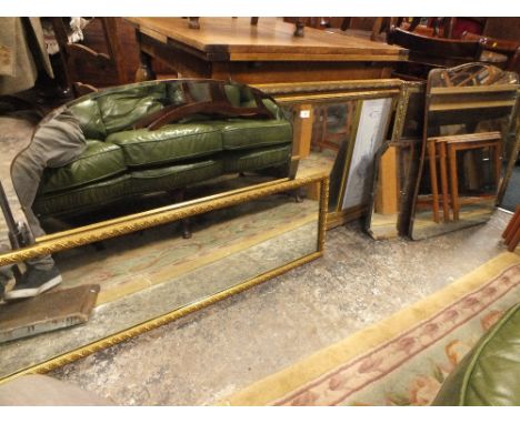 A QUANTITY OF ASSORTED VINTAGE MIRRORS TO INCLUDE BEVEL EDGED EXAMPLES 