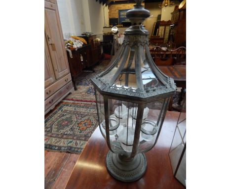 An octagonal five light table lamp. H.75cm