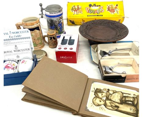 Selection of miscellaneous to include Pelham puppet,, tankards, musical plate, postcards etc 