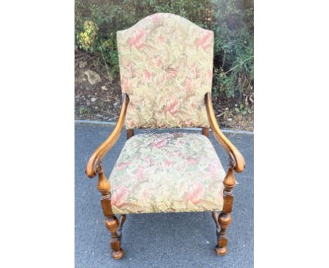 Vintage upholstered fireside chair 