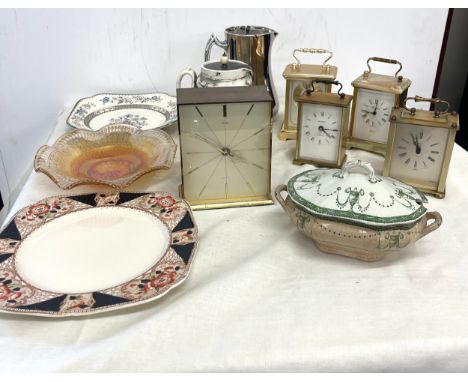 Selection of miscellaneous to include carriage clock ,pottery etc 