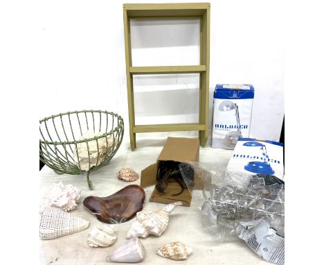 Selection of miscellaneous includes shells, desk lamps, Caliper tap and die tools, etc 