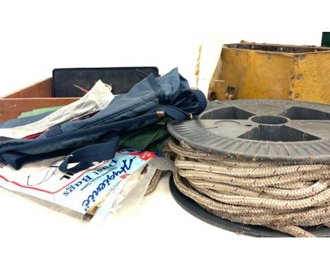 Selection of assorted tools etc includes rope, spanners etc 