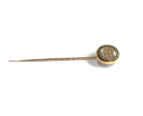 Antique 15ct gold mourning stick pin 3.5g 