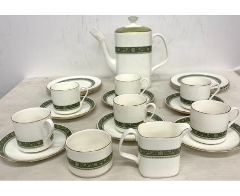 Selection of Royal Doulton Rondelay h.5004 tea service includes Tea pot 6 Cups, 6 Saucers, 6 Side plates and a sugar dish 