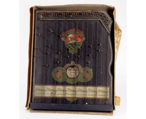 A HARP ZITHER, 52CM L, EARLY 20TH CENTURY