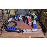 3x 125A power cables, Portable 63A in / 4x 16A out power distribution box, Various power leads