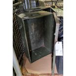 2x Metal storage containers with hinged lid - L 650 x W 400 x H 260m