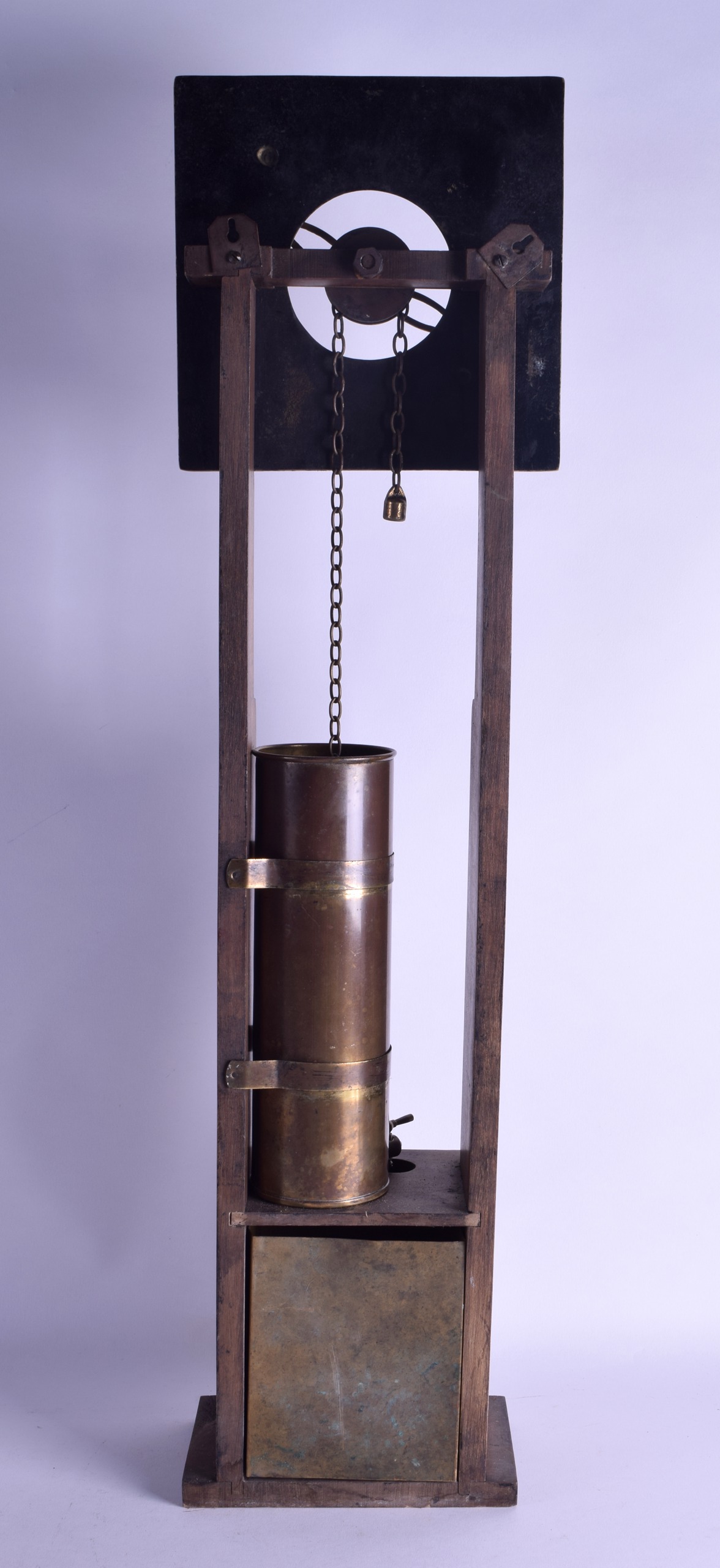 AN 18TH/19TH CENTURY DUTCH BRASS MOUNTED WATER CLOCK the top dial ...