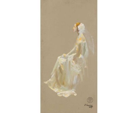 SIR JOHN LAVERY R.A., R.S.A., R.H.A., P.R.P., H.R.O.I., L.L.B. (IRISH 1856-1941) MRS LEO D'ERLANGER  Signed and stamped, insc