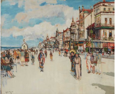 JAMES KAY R.S.A., R.S.W. (SCOTTISH 1858-1942) PROMENADE, KNOKKE Signed, oil on boardDimensions:51cm x 61cm (20in x 24in)Prove