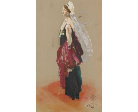 SIR JOHN LAVERY R.A., R.S.A., R.H.A., P.R.P., H.R.O.I., L.L.B. (IRISH 1856-1941) LADY PONSONBY Signed and stamped, inscribed 
