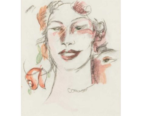 § JOHN DUNCAN FERGUSSON R.B.A. (SCOTTISH 1874-1961) PORTRAIT OF A LADY Charcoal and washDimensions:23cm x 19.5cm (9in x 7.75i
