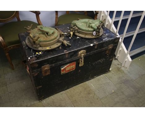 A tin trunk