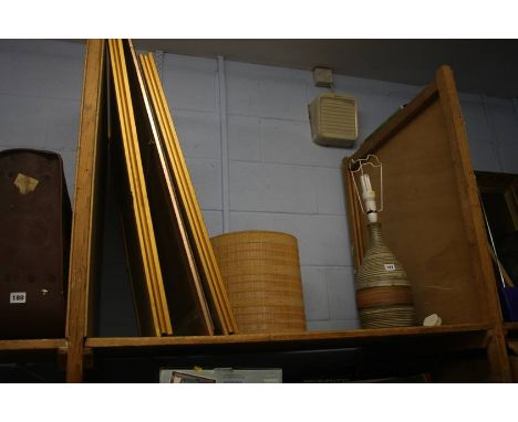 A lamp and pictures etc.
