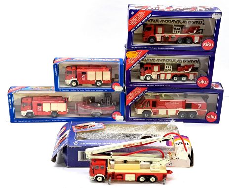 Siku 1:55 Scale Fire Service Vehicle Group, conditions generally appear to be Good to Good Plus, some within Fair to Good pac