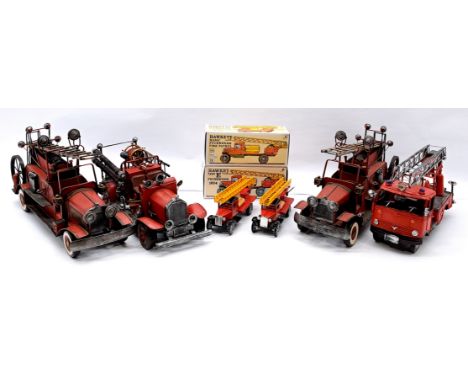 Kovap Retro, Art Pol &amp; Similar Modern Issue Tin Plate Fire Engine Group, conditions generally appear to be Good to Good P