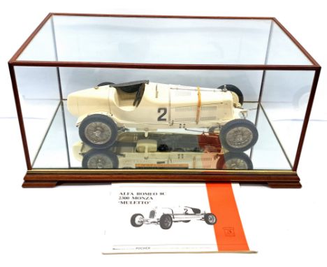 Pocher (Italy) 1:8 Scale Alfa Romeo 8C 2300 Monza "Muletto" 1931, Excellent, includes booklet, within glass &amp; wood displa