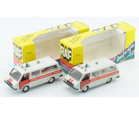 Russian Diecast. a boxed 1/43rd scale pair of RAF Vehicles. Conditions generally appear Excellent to Near Mint in Good Plus b