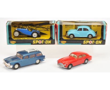 Tri-Ang Spot-On Boxed &amp; Unboxed Car Group, to include 289 Morris Minor 1000, 279 MG PB Midget 1935, Aston Martin &amp; Hu